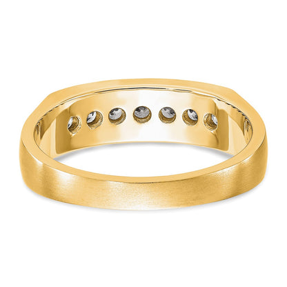 True Origin 14K Yellow Gold Men's 1/2 carat Lab Grown Diamond VS+ F+ Complete Channel Wedding Band Ring