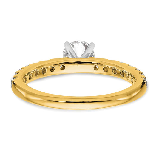 True Origin 14K Yellow Gold 1/2 carat Lab Grown Diamond VS+ F+ Semi-Mount Peg Set Engagement Ring