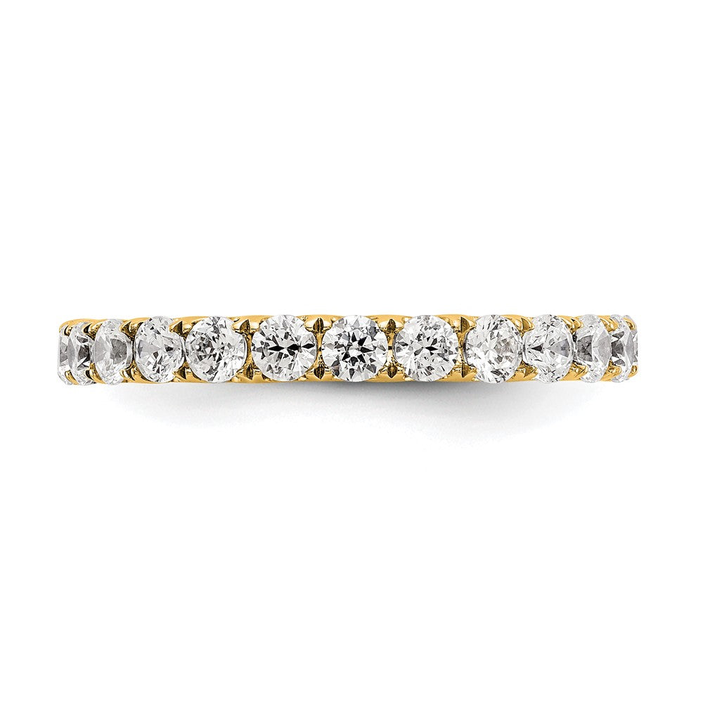 True Origin 14K Yellow Gold 1 1/2 carat Lab Grown Diamond VS+ F+ Size 4.5 Complete Eternity Wedding Band Ring
