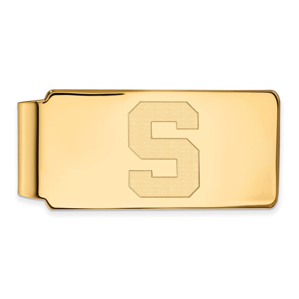 10K Yellow Gold Gold LogoArt Michigan State University Letter S Money Clip