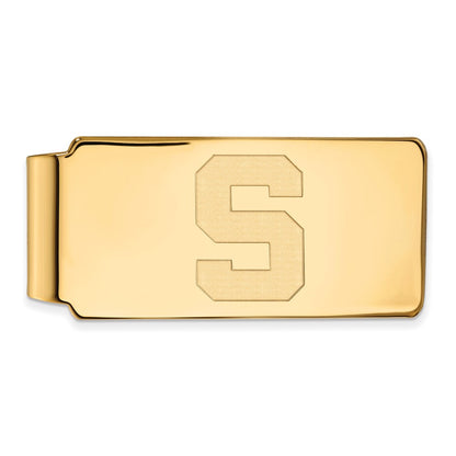 10K Yellow Gold Gold LogoArt Michigan State University Letter S Money Clip