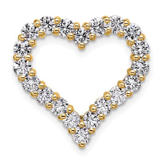 14K Yellow Gold Certified Lab Grown Diamond VS/SI FGH Heart Pendant