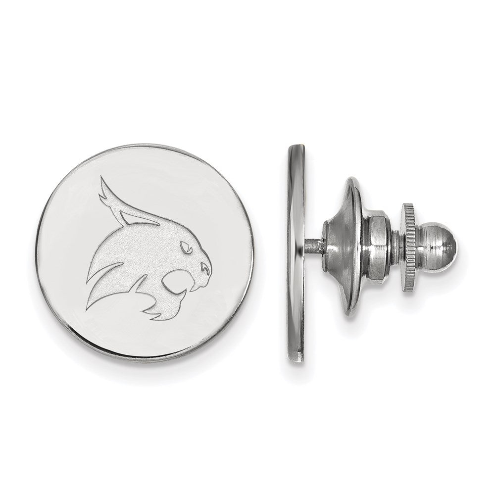 14K White Gold LogoArt Texas State University Bobcat Lapel Pin