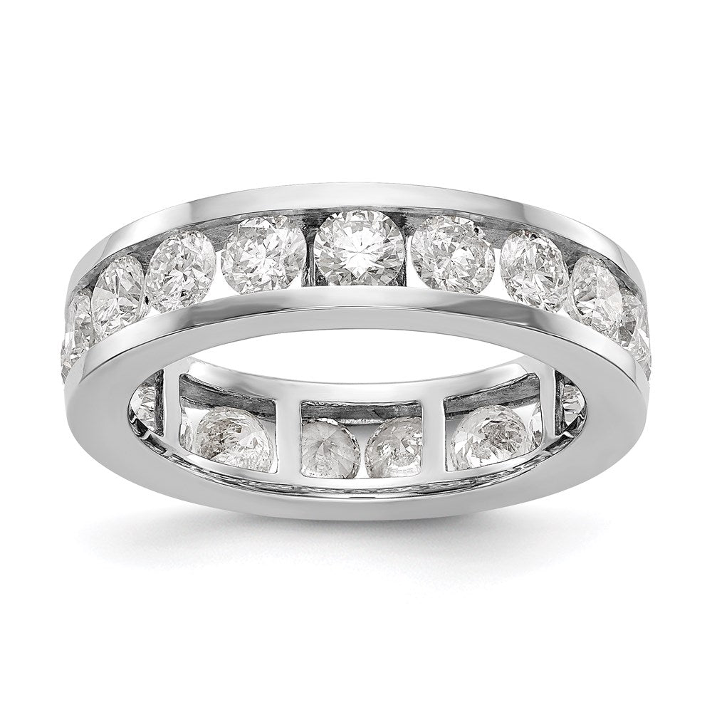 14K White Gold Polished 3ct Channel Set Diamond Eternity Wedding Band Ring