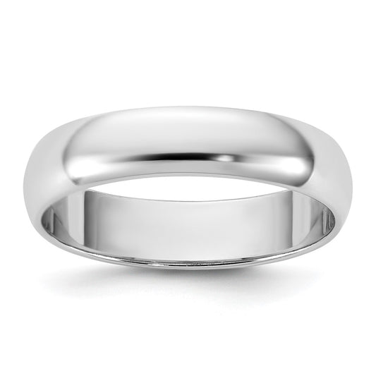 14k White Gold 4.5mm Half Round Wedding Band Ring