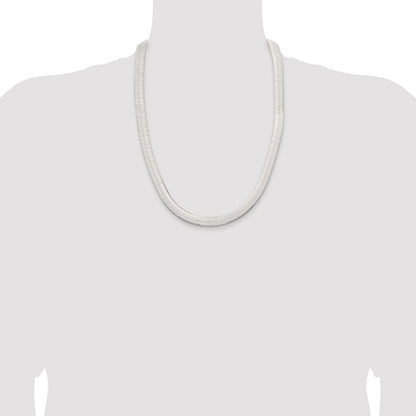 Sterling Silver Rhodium-plated 10.5mm Magic Herringbone 24 Inch Chain