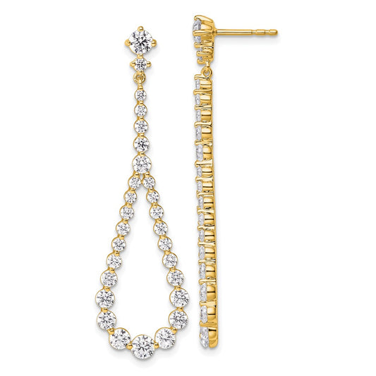 14K Yellow Gold 3 carat Lab Grown Diamond VS/SI+ G+ Complete Fashion Teardrop Earrings