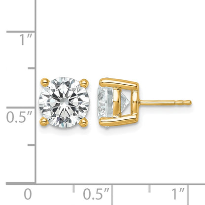 14K Yellow Gold 6 carat Certified Lab Grown Diamond VS/SI+ G+ Round Complete Four Prong Lightweight Stud Earrings