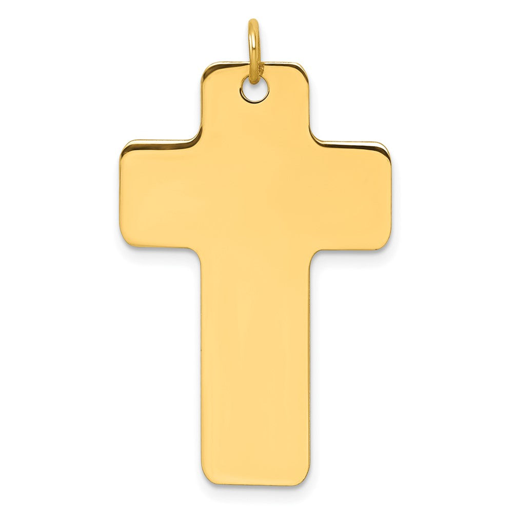 14K Yellow Gold Polished Cross Charm