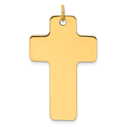 14K Yellow Gold Polished Cross Charm