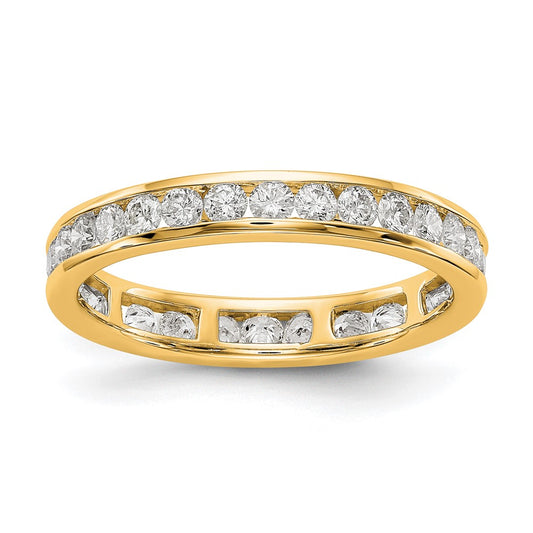 14K Yellow Gold Polished Size 7.5 Channel-set 1 carat Diamond Complete Eternity Wedding Band Ring