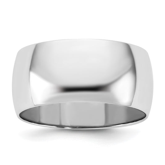 14k White Gold 9mm Half Round Wedding Band Ring