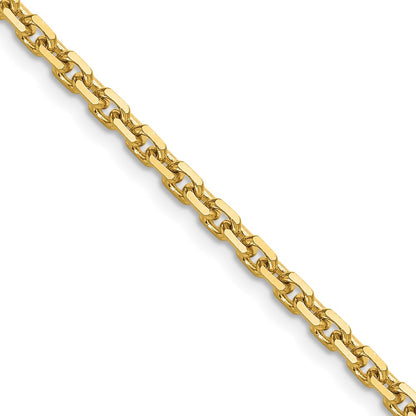 14K Yellow Gold 3.25mm D/C French Link 26 Inch Chain
