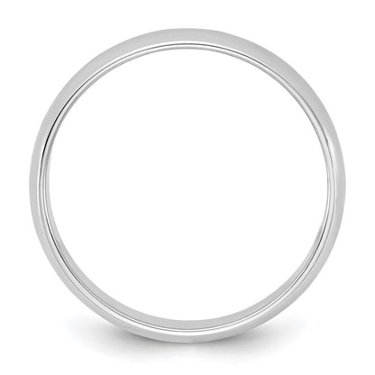 14k White Gold 4.5mm LTW Half Round Wedding Band Ring