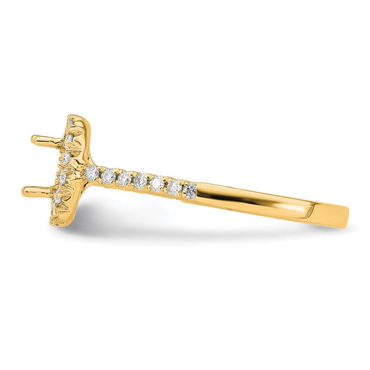 True Origin 14K Yellow Gold 1/3 carat Lab Grown Diamond VS+ F+ Semi-Mount Oval Halo Engagement Ring