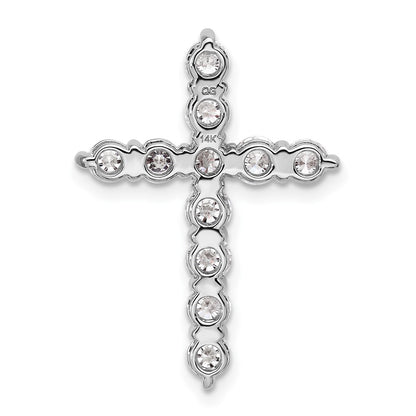 14K White Gold Certified Lab Grown Diamond VS DEF Cross Pendant