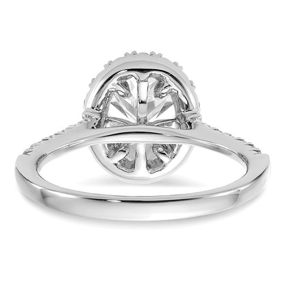 True Origin 14K White Gold 1/2 carat Lab Grown Diamond VS+ F+ Semi-Mount Oval Halo Engagement Ring