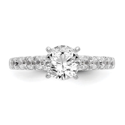 True Origin 14K White Gold 1/2 carat Lab Grown Diamond VS+ F+ Semi-Mount Peg Set Engagement Ring