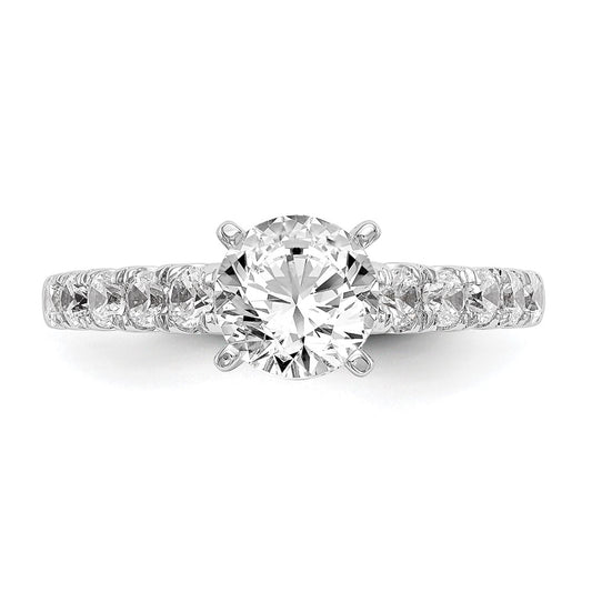 True Origin 14K White Gold 1/2 carat Lab Grown Diamond VS+ F+ Semi-Mount Peg Set Engagement Ring