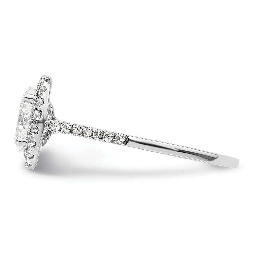 14K White Gold Halo (Holds 1.25 carat (7.5x5.5mm) Oval Center) 1/3 carat Diamond Semi-mount Engagement Ring