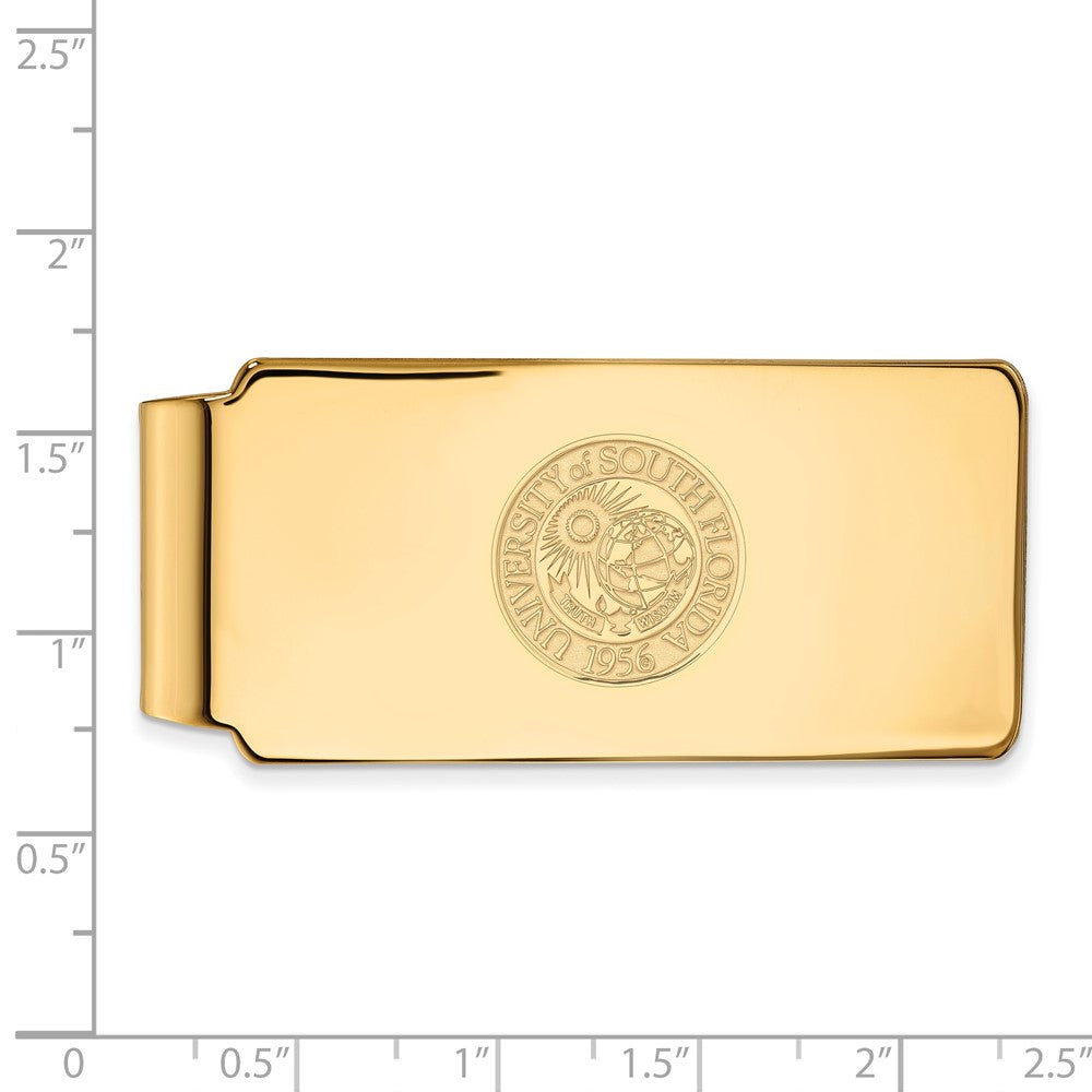10K Yellow Gold Gold LogoArt University of South Florida Crest Money Clip