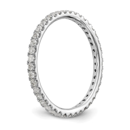 Platinum Polished U Shared Prong 1/2ct Diamond Eternity Wedding Band Ring