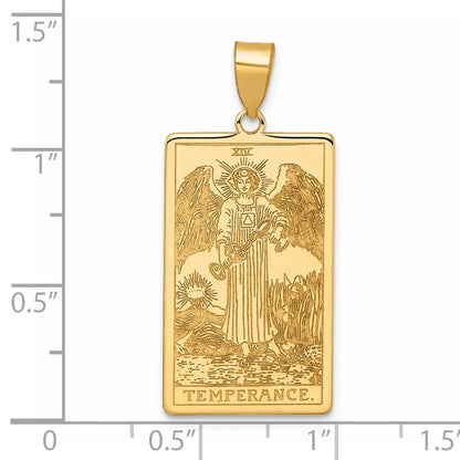14K Yellow Gold Temperance Tarot Card Pendant