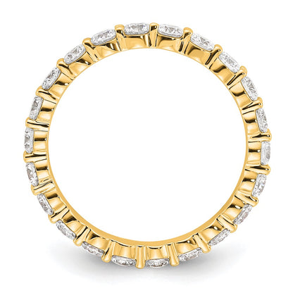 14K Yellow Gold 1 1/2 carat Lab Grown Diamond VS+ F+ Round Complete Channel Set Size 8 Eternity Wedding Band Ring