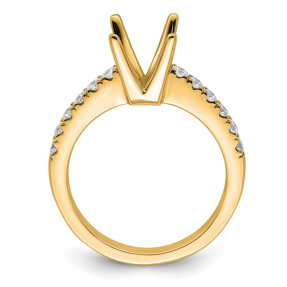 True Origin 14K Yellow Gold 3/8 carat Lab Grown Diamond VS+ F+ Semi-Mount Princess Engagement Ring