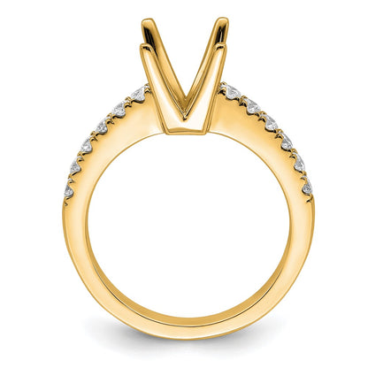 True Origin 14K Yellow Gold 3/8 carat Lab Grown Diamond VS+ F+ Semi-Mount Princess Engagement Ring