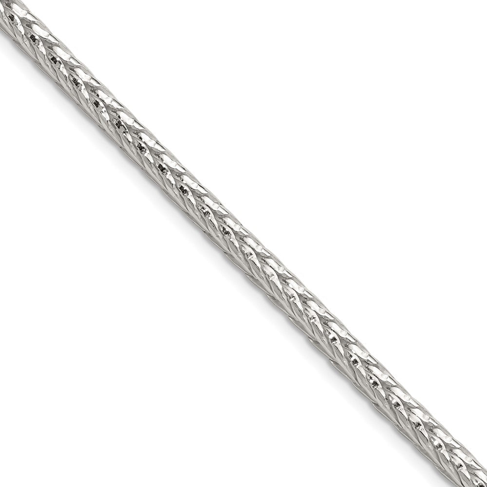 Sterling Silver 3.8mm Diamond-cut Round Franco 24 Inch Chain