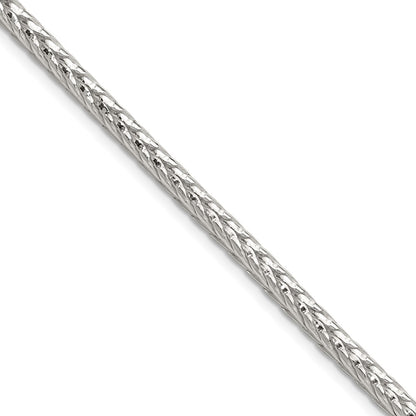 Sterling Silver 3.8mm Diamond-cut Round Franco 24 Inch Chain