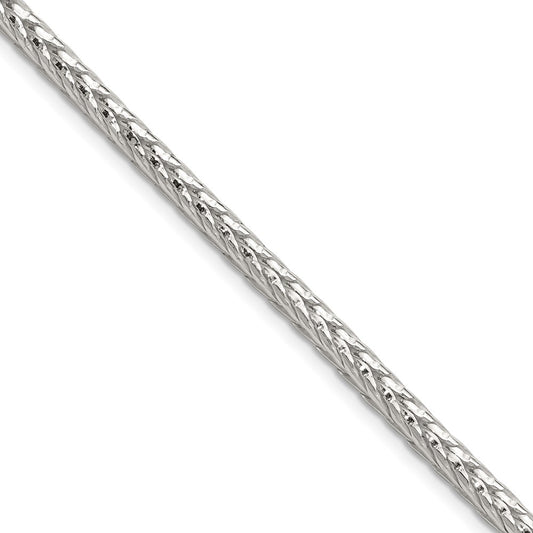 Sterling Silver 3.8mm Diamond-cut Round Franco 24 Inch Chain