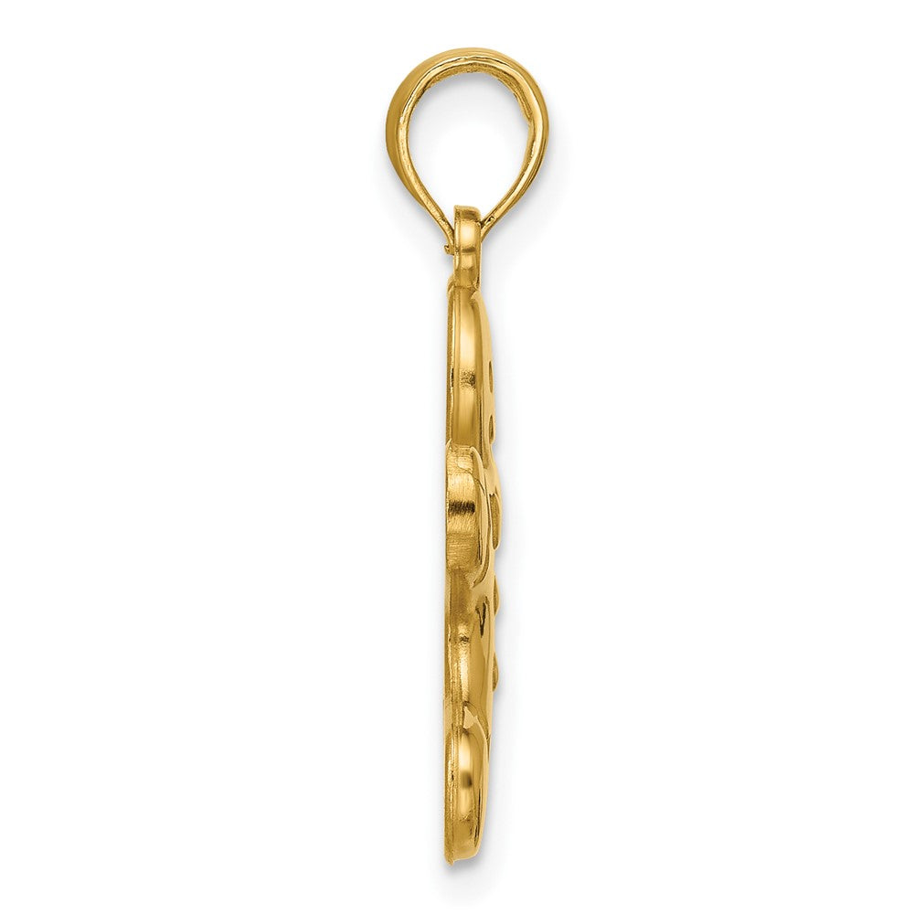 14K Yellow Gold Polished Gingerbread Man Pendant
