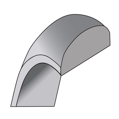 14k White Gold 6.5mm Half Round Wedding Band Ring