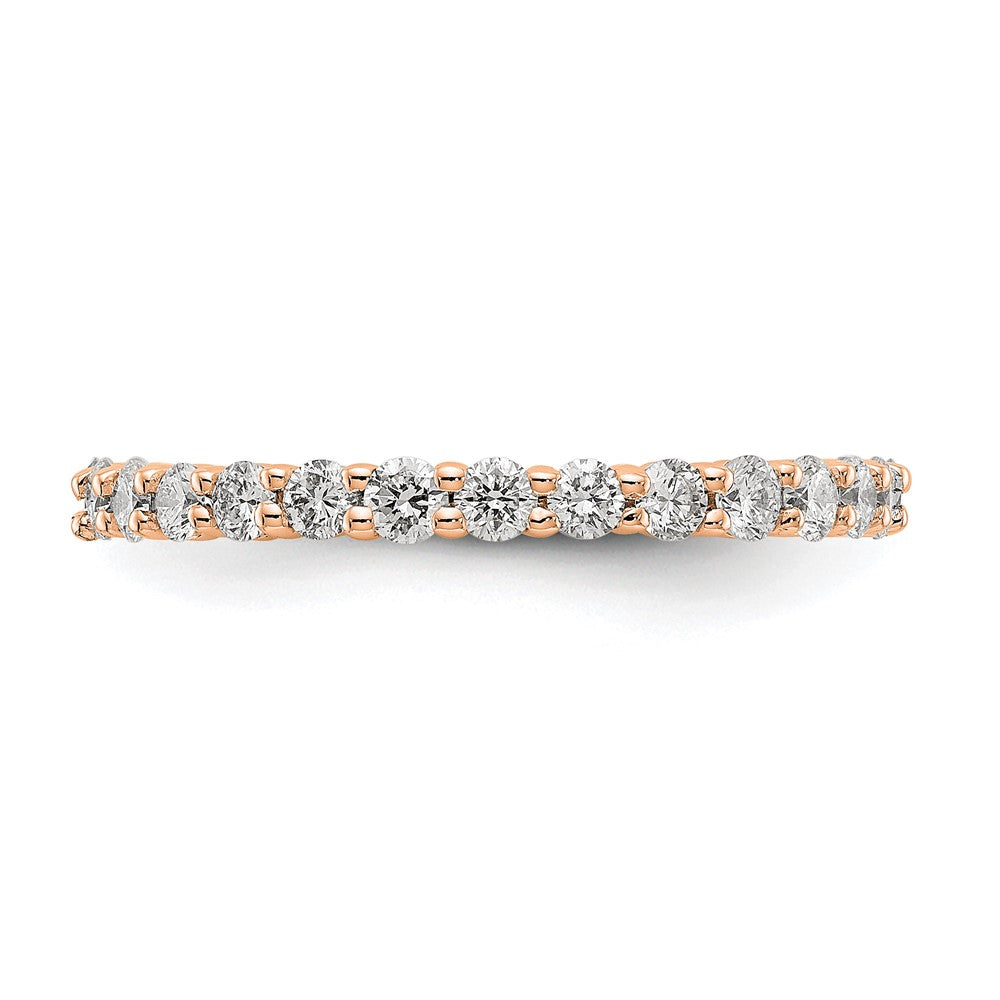 14K Rose Gold Polished shared Prong 1ct Diamond Eternity Wedding Band Ring