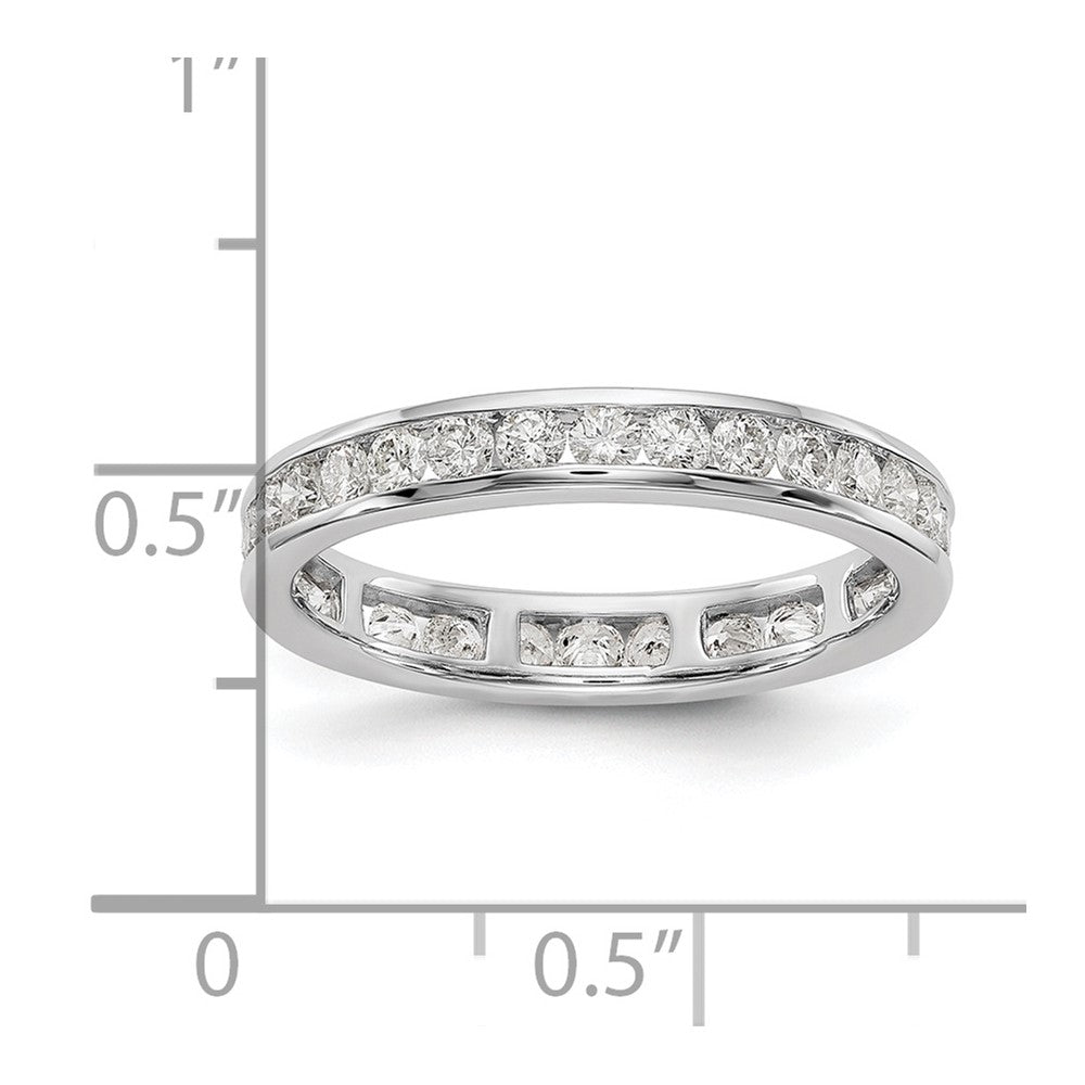 14K White Gold Polished Size 7.5 Channel-set 1 carat Diamond Complete Eternity Wedding Band Ring