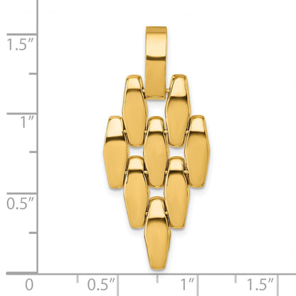 14K Yellow Gold Polished Fancy Link Geometric Dangle Pendant