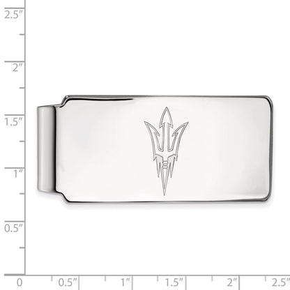 10K White Gold LogoArt Arizona State University Pitchfork Money Clip