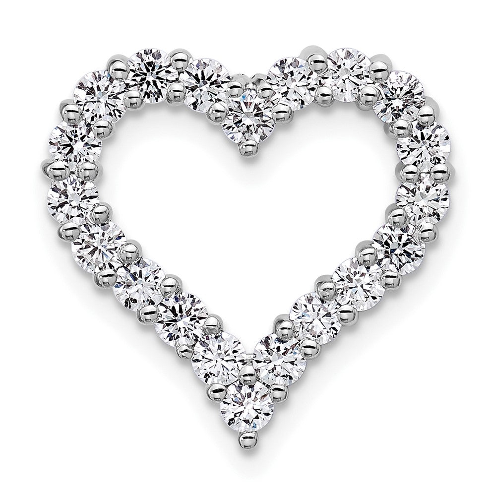 14K White Gold Certified Lab Grown Diamond VS DEF Heart Pendant