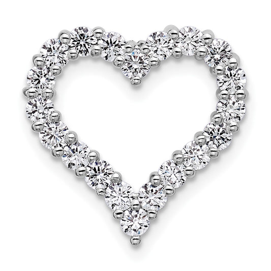 14K White Gold Certified Lab Grown Diamond VS DEF Heart Pendant