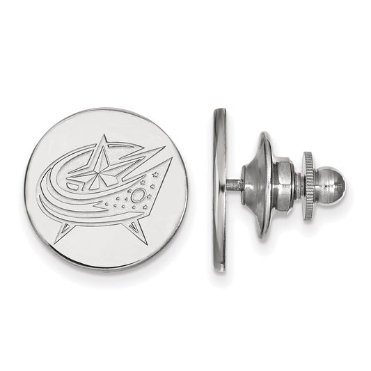 14K White Gold NHL LogoArt Columbus Blue Jackets Lapel Pin