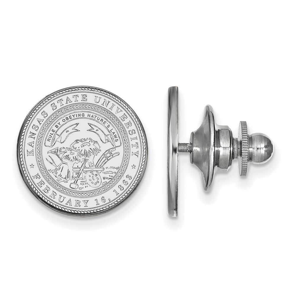 14K White Gold LogoArt Kansas State University Crest Lapel Pin