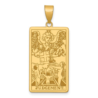 14K Yellow Gold Judgement Tarot Card Pendant