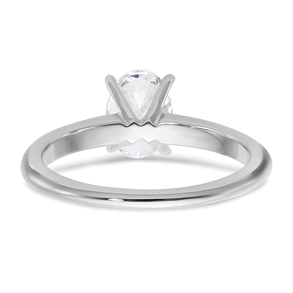 14K White Gold 1 carat Lab Grown Diamond VS+ F+ Oval Complete Solitaire Engagement Ring