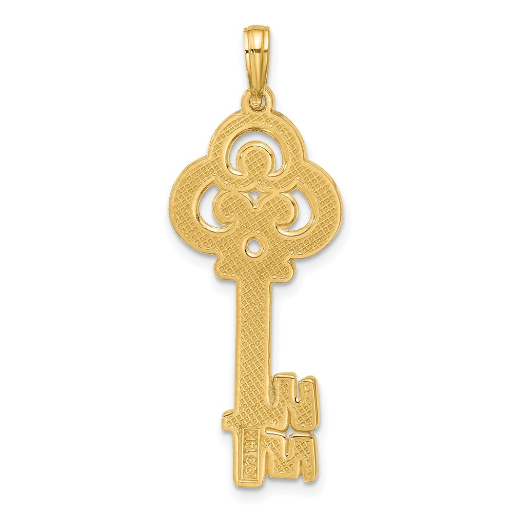14K Yellow Gold Polished Fancy Key Pendant