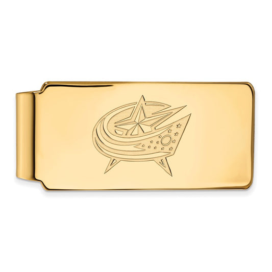 10K Yellow Gold Gold NHL LogoArt Columbus Blue Jackets Money Clip