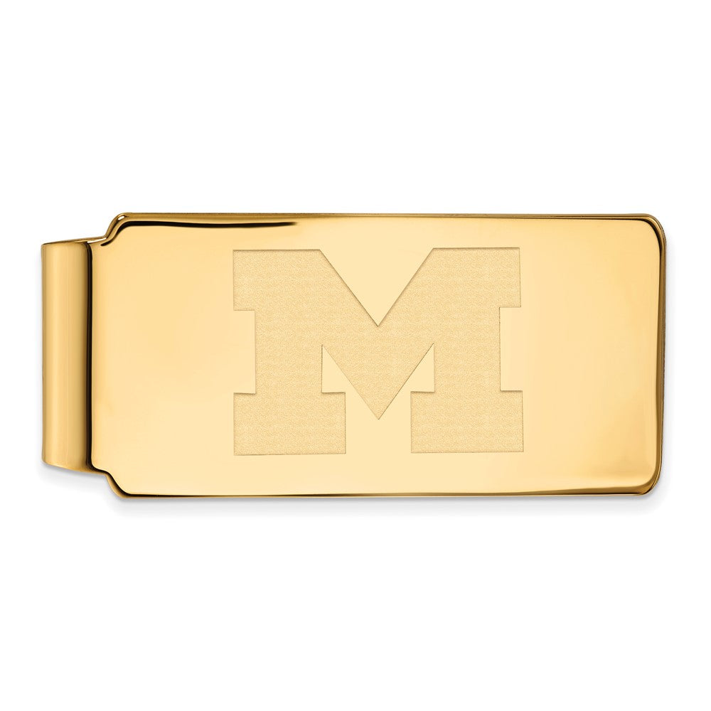 10K Yellow Gold Gold LogoArt University of Michigan Letter M Money Clip