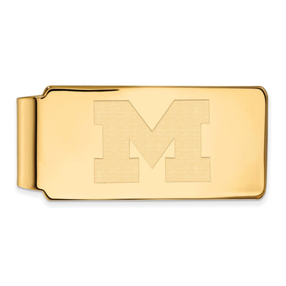 10K Yellow Gold Gold LogoArt University of Michigan Letter M Money Clip
