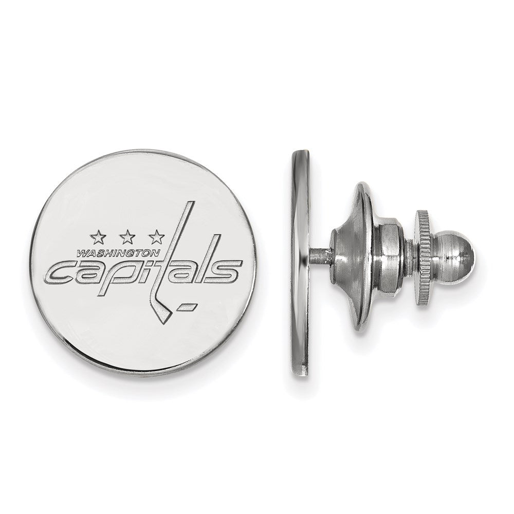 14K White Gold NHL LogoArt Washington Capitals Lapel Pin